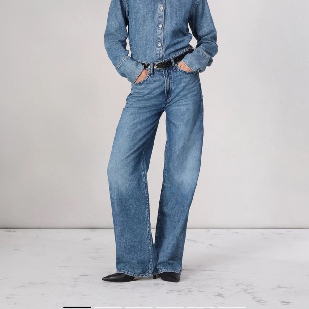 Rag & Bone Featherweight Logan Wide-Leg Jean - River